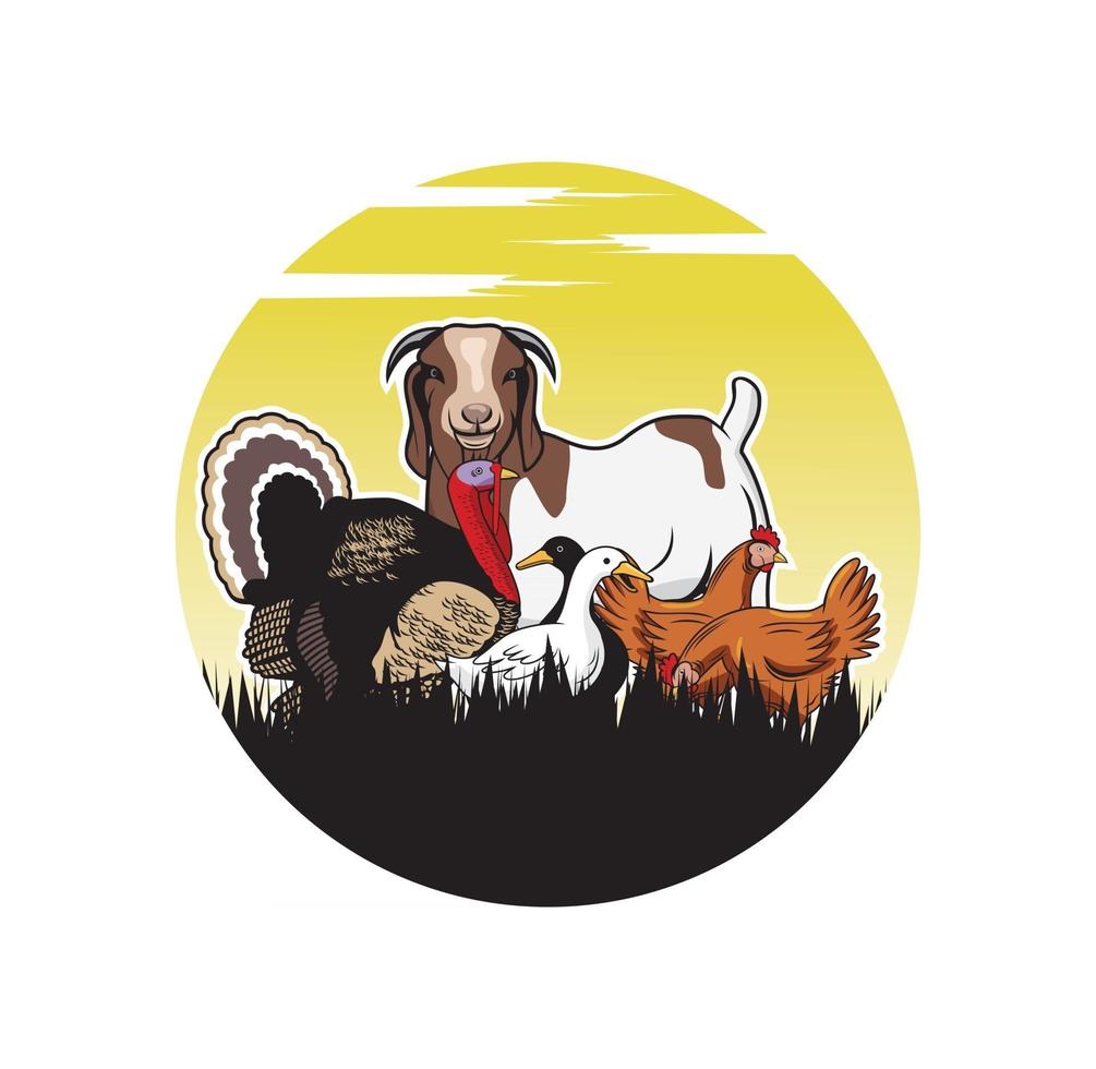 Cattle animals farm design illustration vector eps format , suitable for your design needs, logo, illustration, animation, etc.