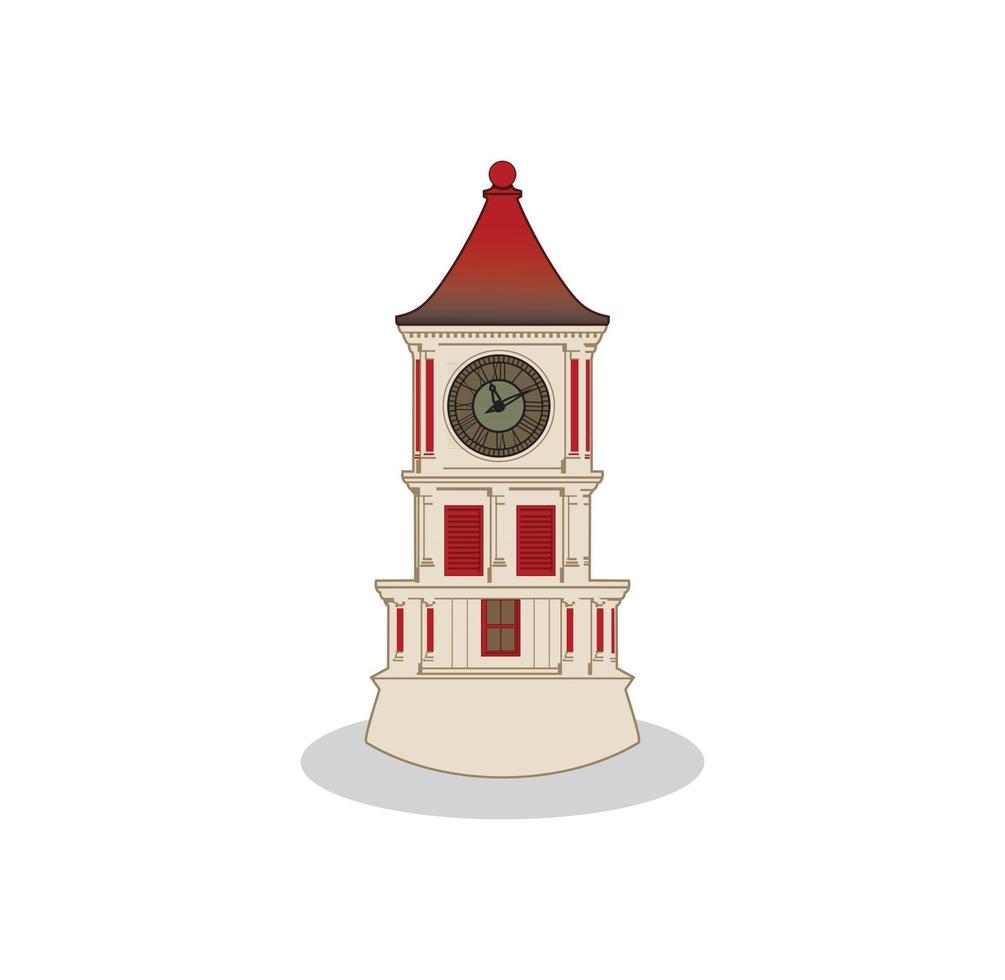 icónico diseño de la torre del reloj ilustración vectorial formato eps, adecuado para sus necesidades de diseño, logotipo, ilustración, animación, etc. vector