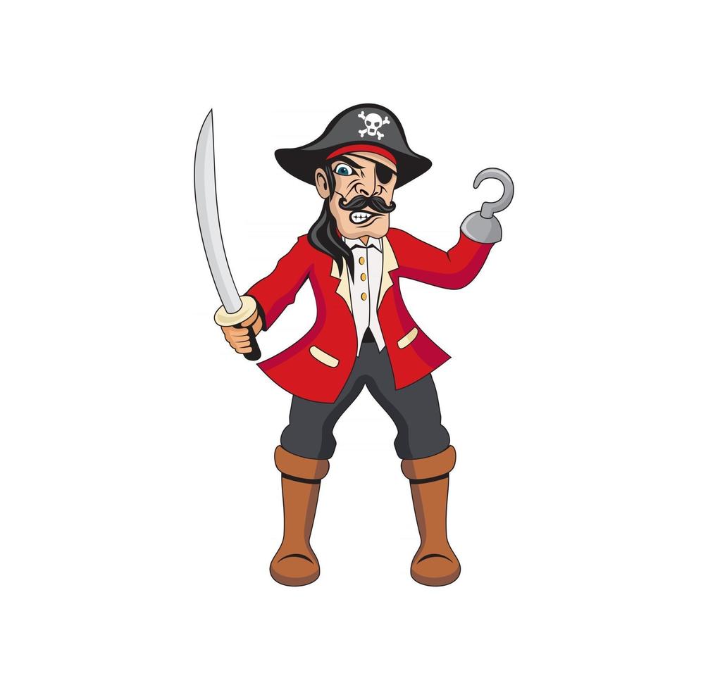 Caricatura de piratas diseño ilustración vectorial formato eps, adecuado para sus necesidades de diseño, logotipo, ilustración, animación, etc. vector