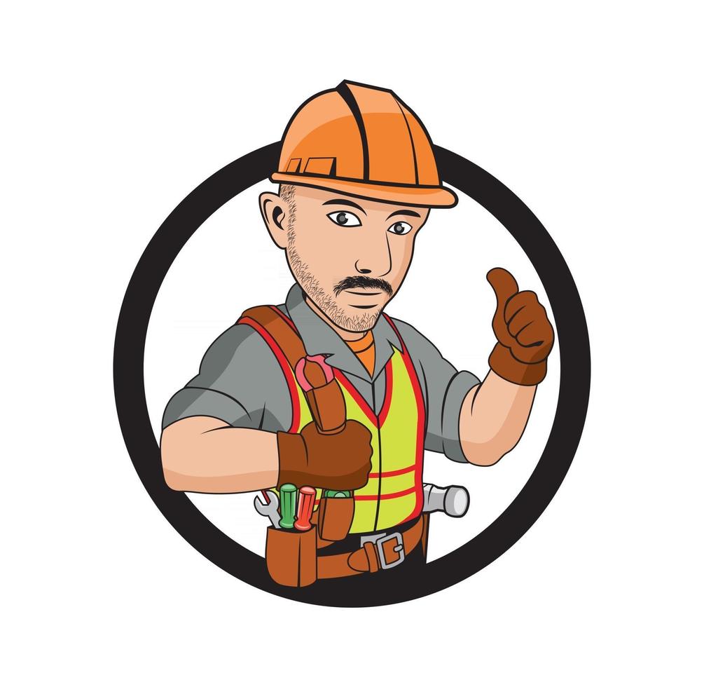 Handyman cartoon character design illustration vector eps formato, adecuado para sus necesidades de diseño, logotipo, ilustración, animación, etc.