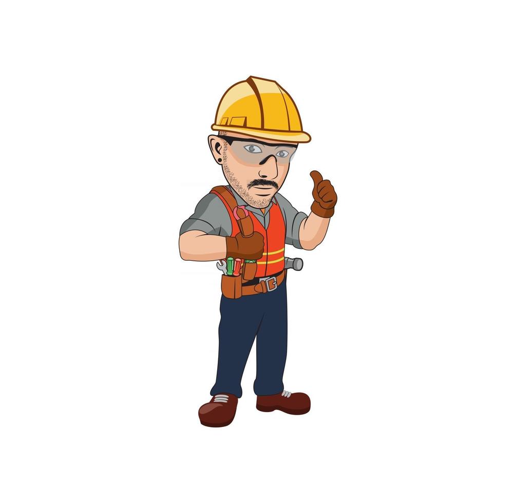 Handyman cartoon character design illustration vector eps formato, adecuado para sus necesidades de diseño, logotipo, ilustración, animación, etc.