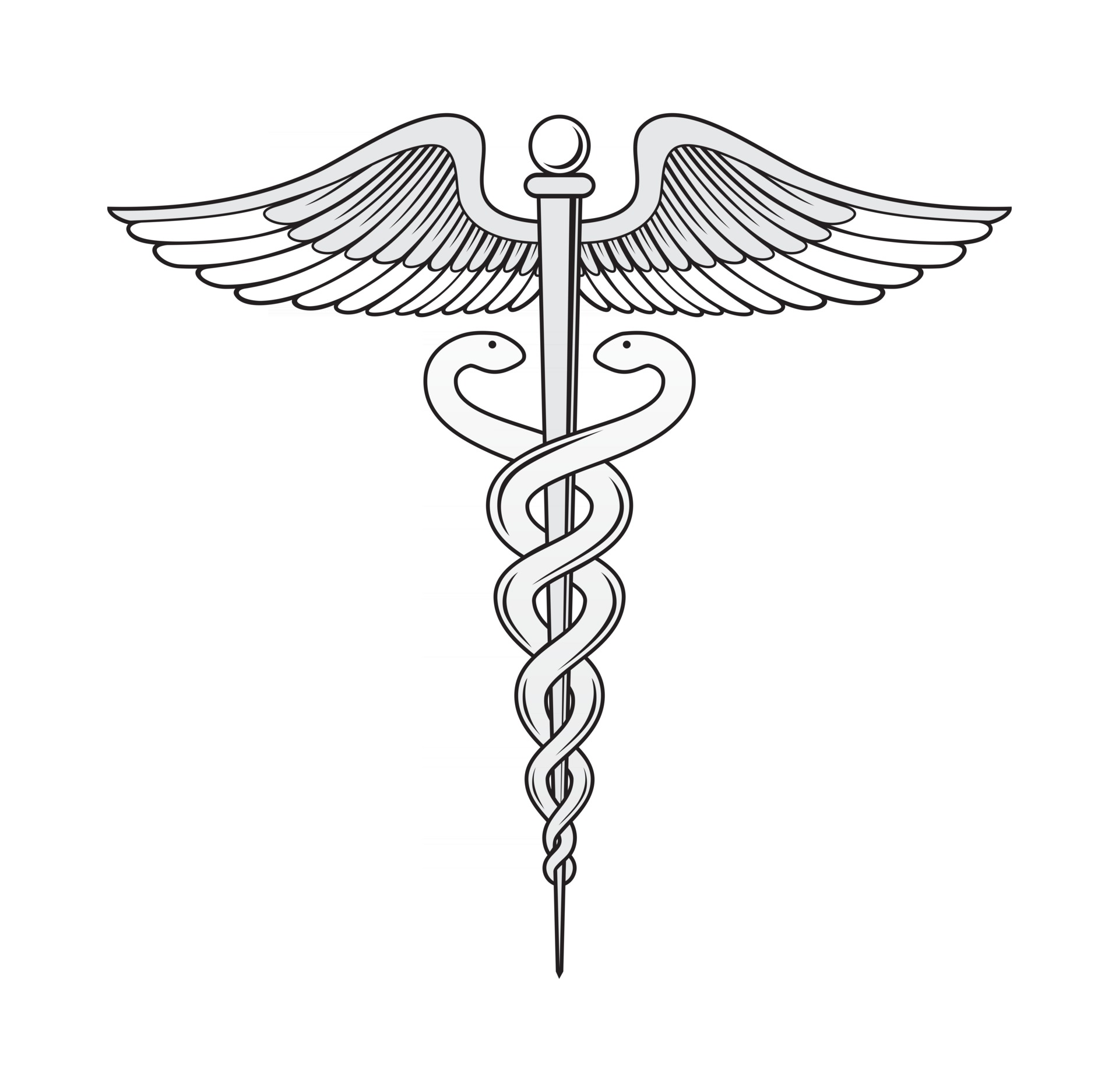 caduceo médico símbolo diseño ilustración vector formato eps, adecuado