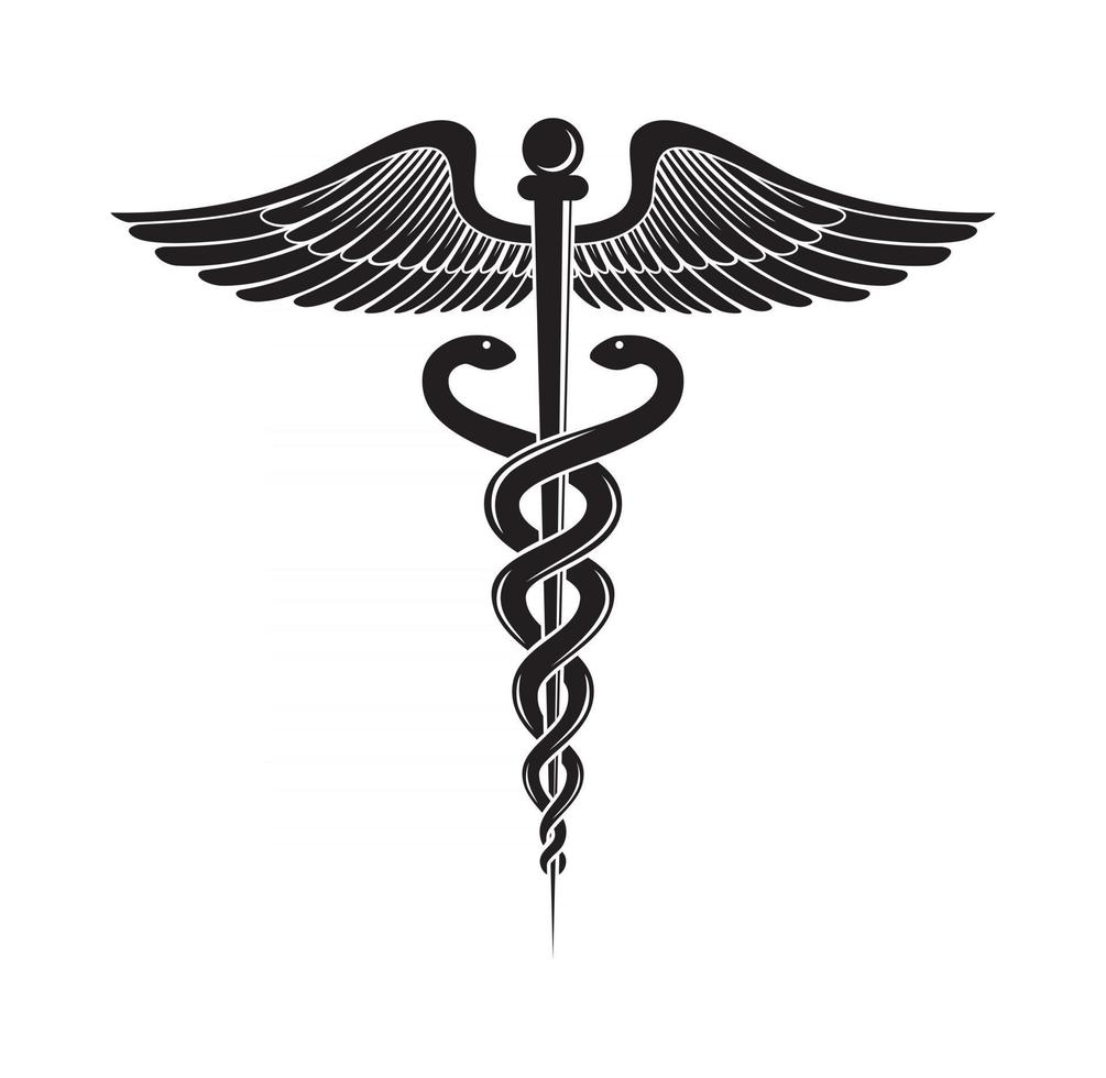 caduceo médico símbolo diseño ilustración vector formato eps, adecuado para sus necesidades de diseño, logotipo, ilustración, animación, etc.