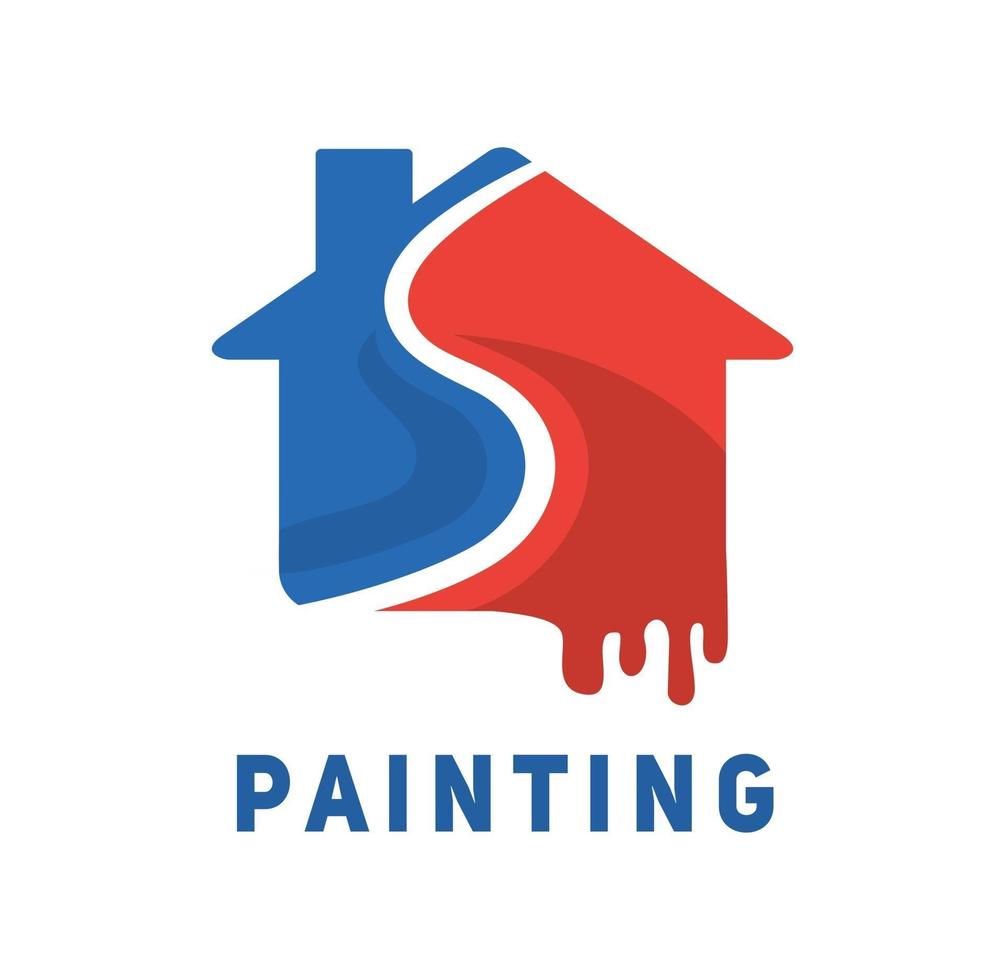 Diseño de logotipo de empresa de pintura en formato eps vectoriales, adecuado para sus necesidades de diseño, logotipo, ilustración, animación, etc. vector