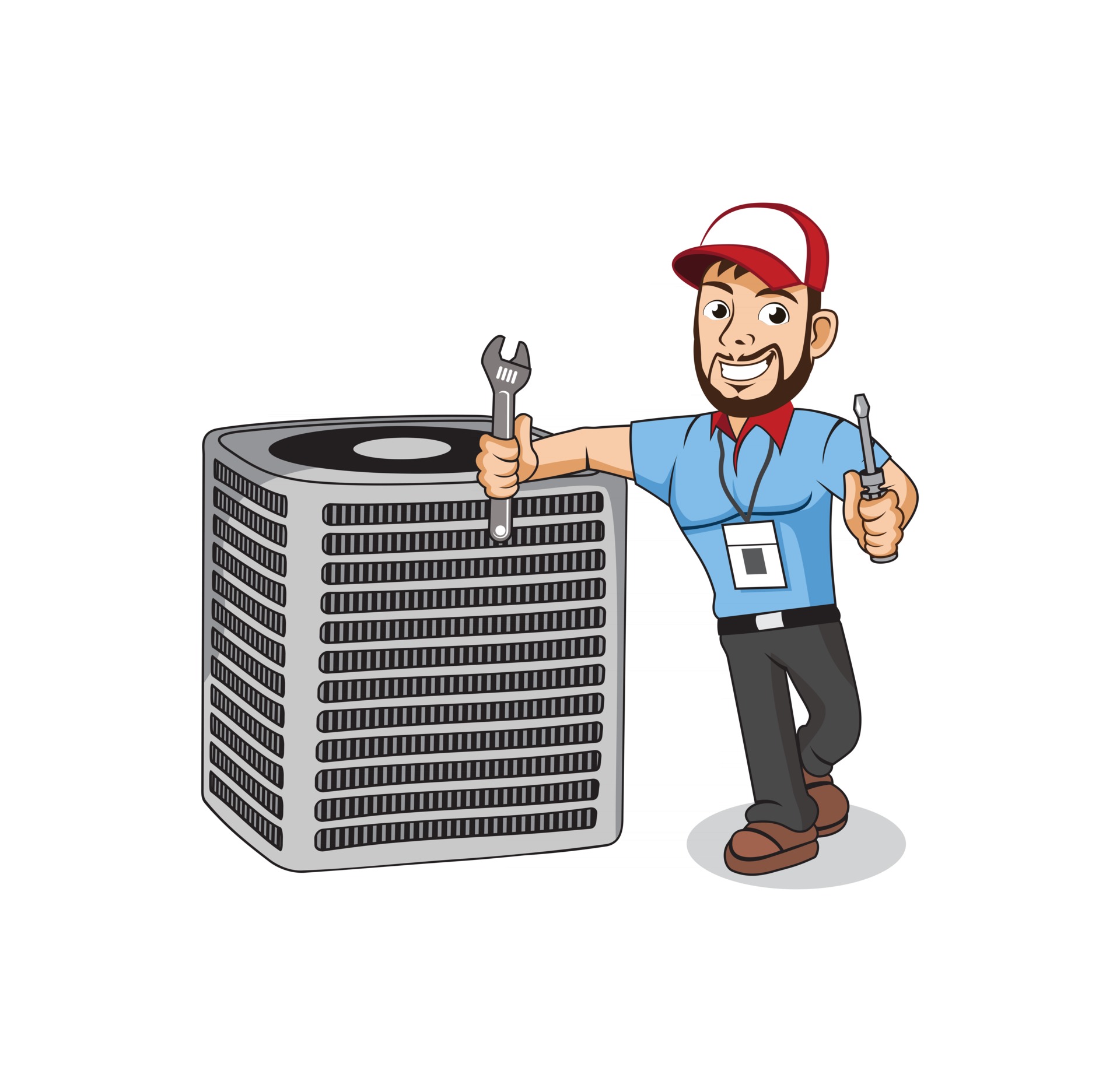 HVAC service cartoon character design illustration vector eps format
