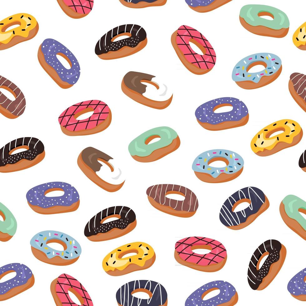 Sweet summer seamless pattern with donuts. vector