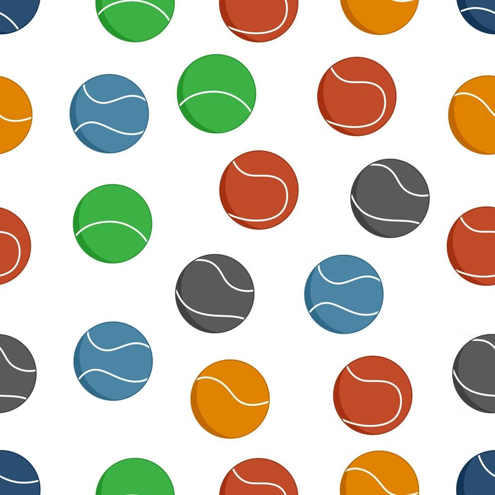 pelota de tenis de patrones sin fisuras. Patrón sin fisuras de pelota de tenis de colores. vector