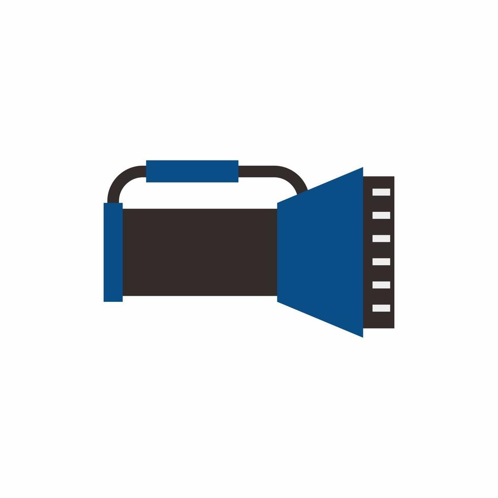 Dive Light for diving in flat element style isolated on white background. vector