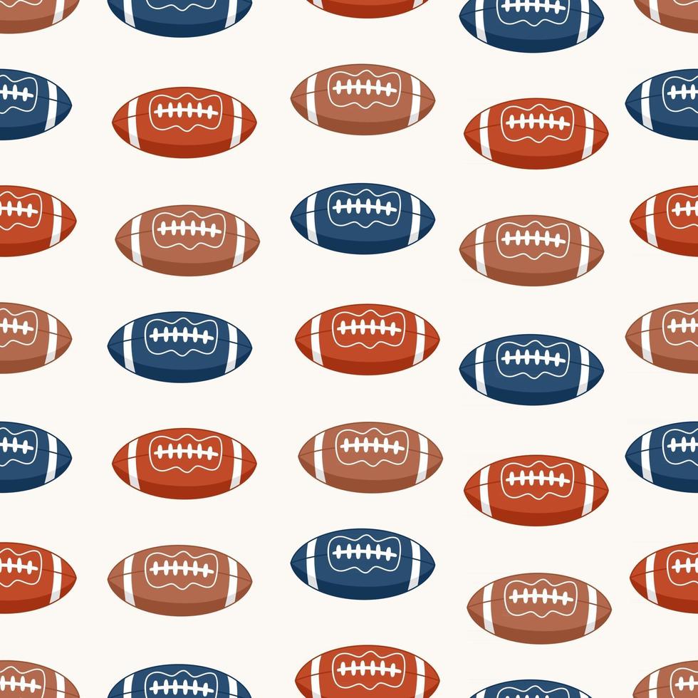 American Football ball Seamless Pattern, Soccer Ball Seamless Pattern. vector