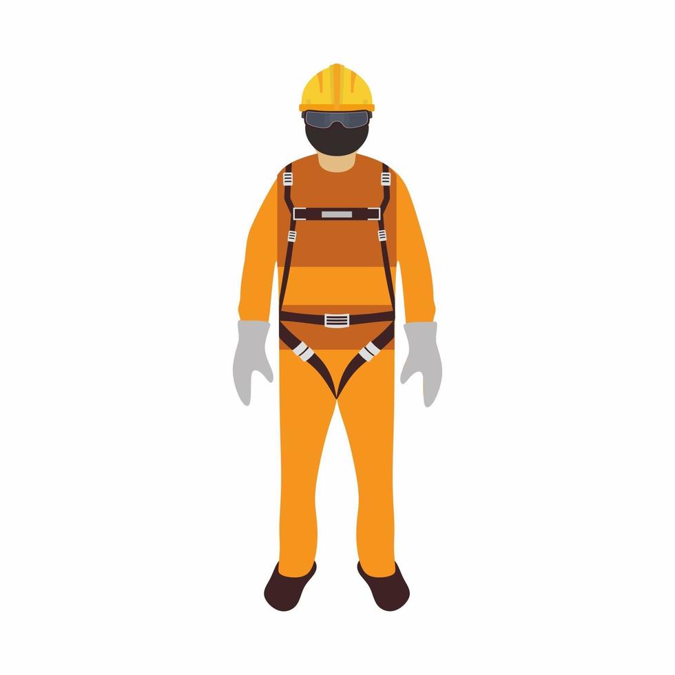 Yellow safety clothes for engineer in flat element style isolated on white background vector