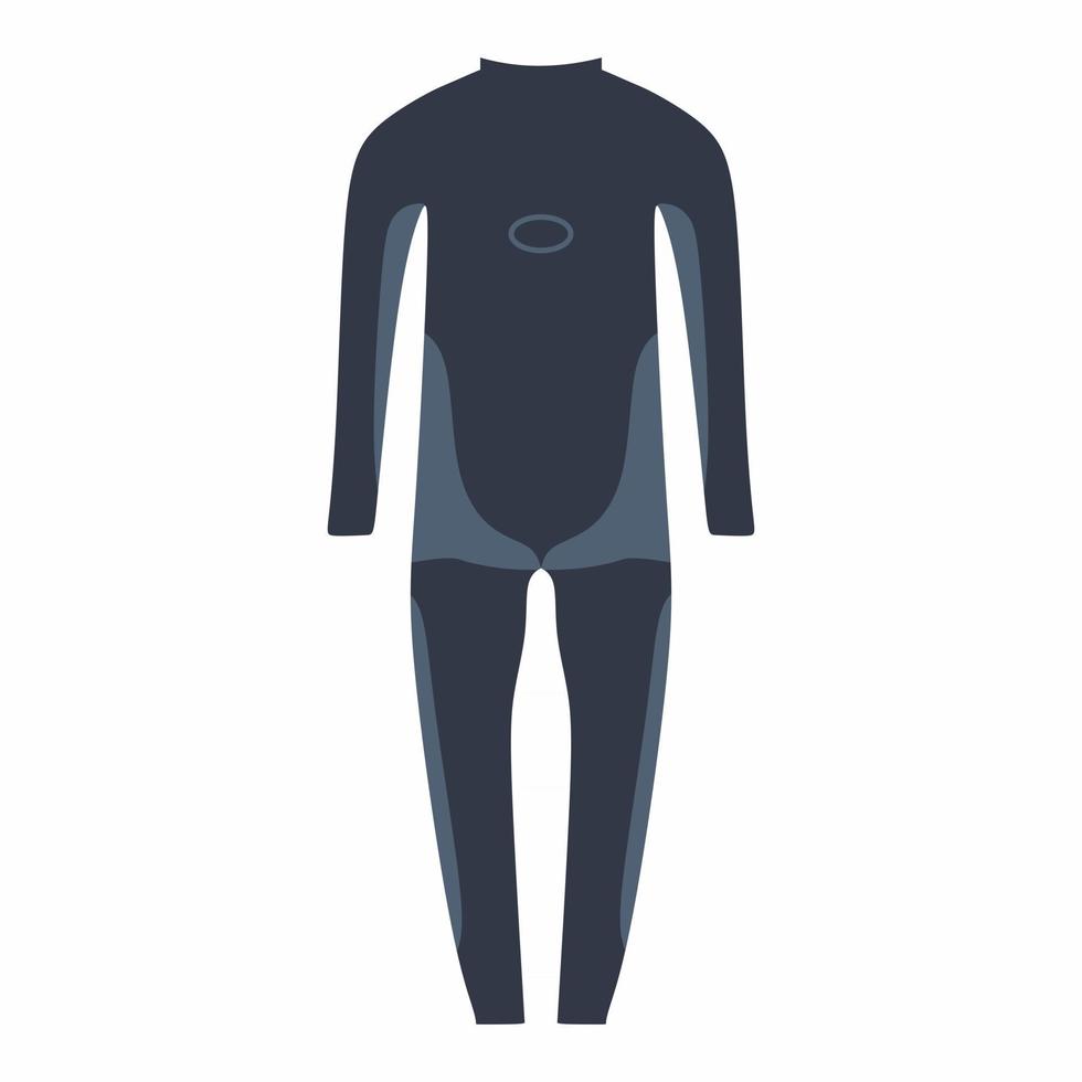 Navy wet suit for diver in flat element style isolated on white background. vector