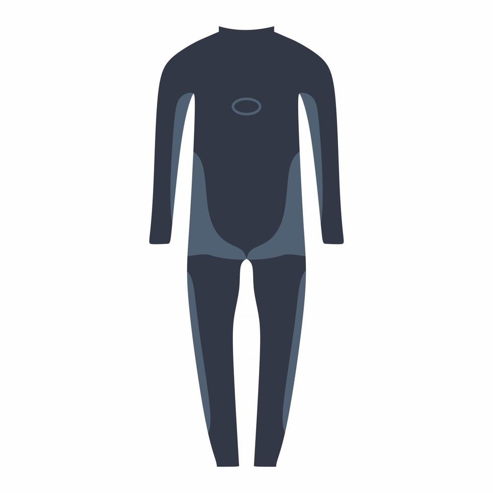 traje de neopreno azul marino para buceador en estilo elemento plano aislado sobre fondo blanco. vector