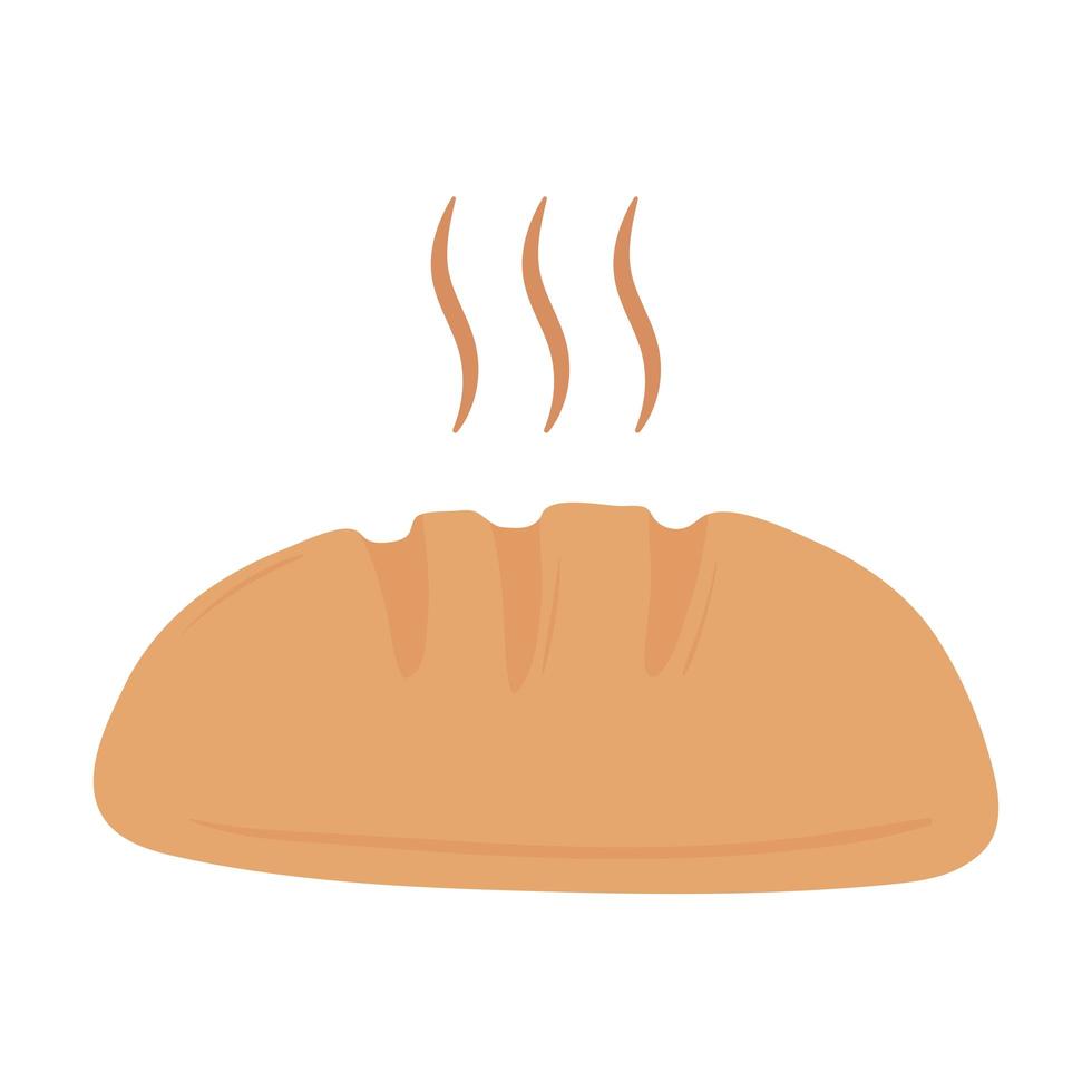 Desayuno pan integral apetitosa comida deliciosa, icono plano sobre fondo blanco. vector