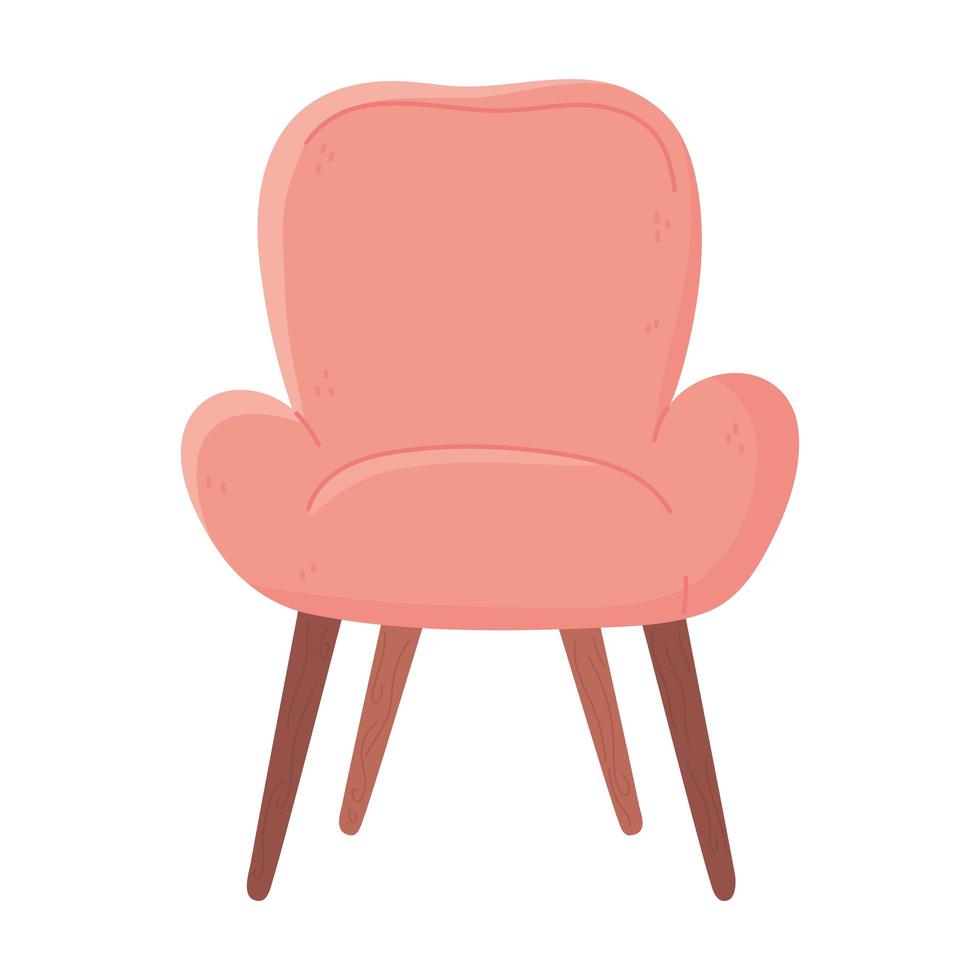 armchair furniture decoration, cartoon hygge style vector