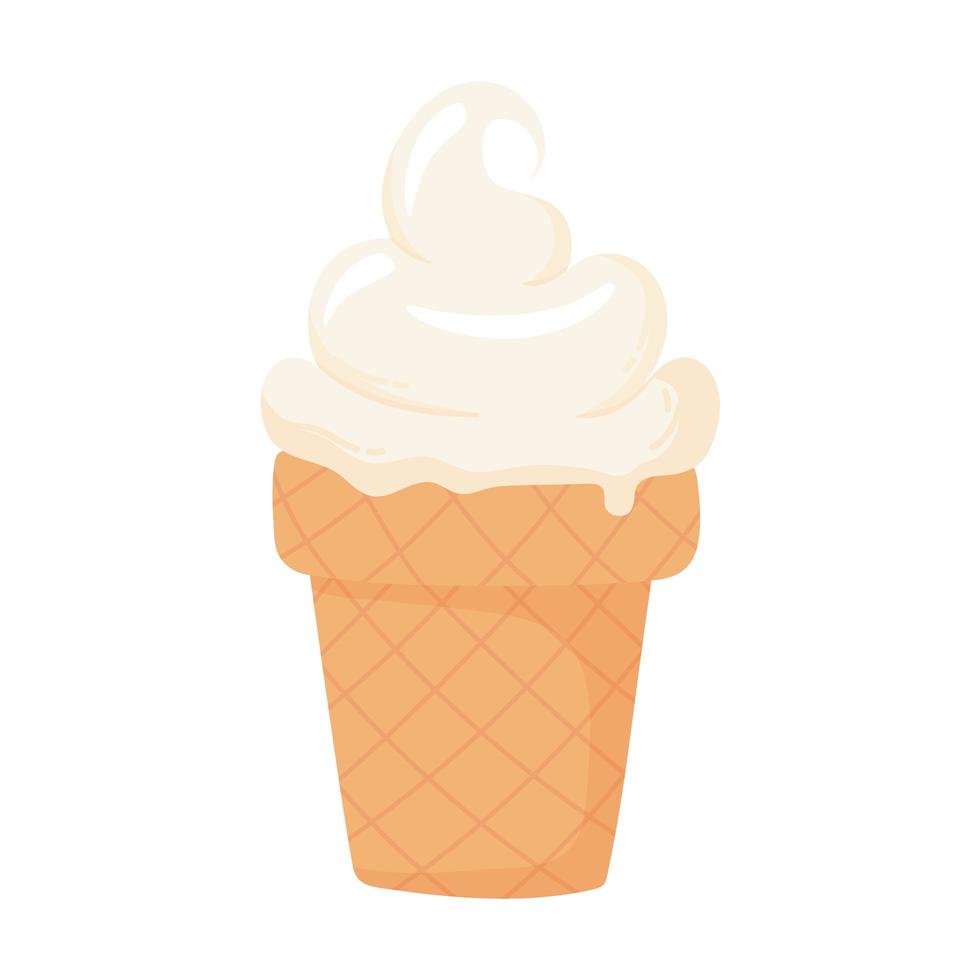 helado, icono de dibujos animados de productos lácteos de leche vector