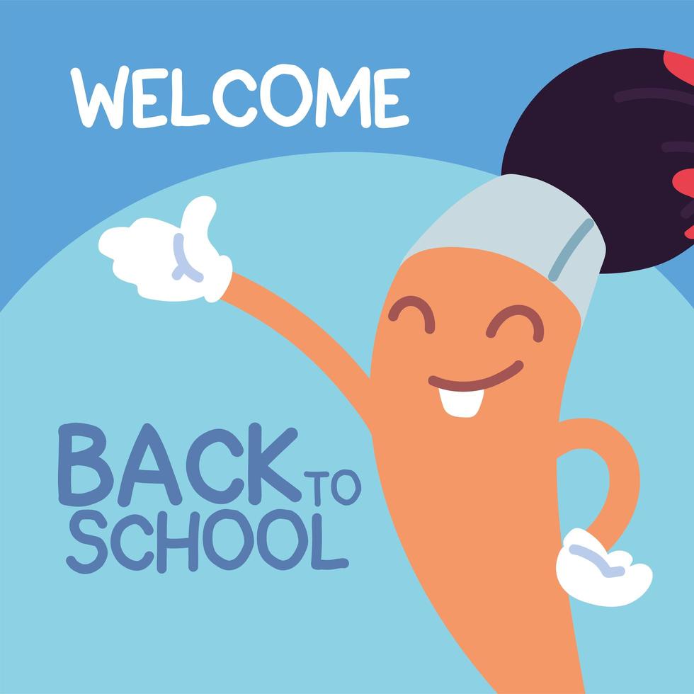 banner de regreso a la escuela, plantilla colorida de bienvenida de regreso a la escuela, pincel vector