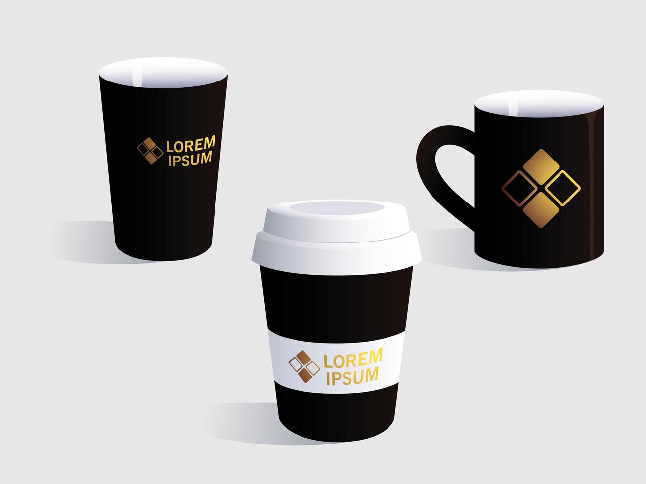 Taza personal, marca de identidad sobre fondo blanco. vector