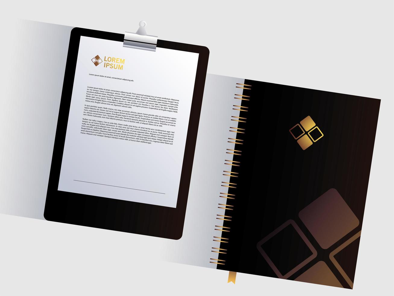 notebook, corporate identity template on white background vector