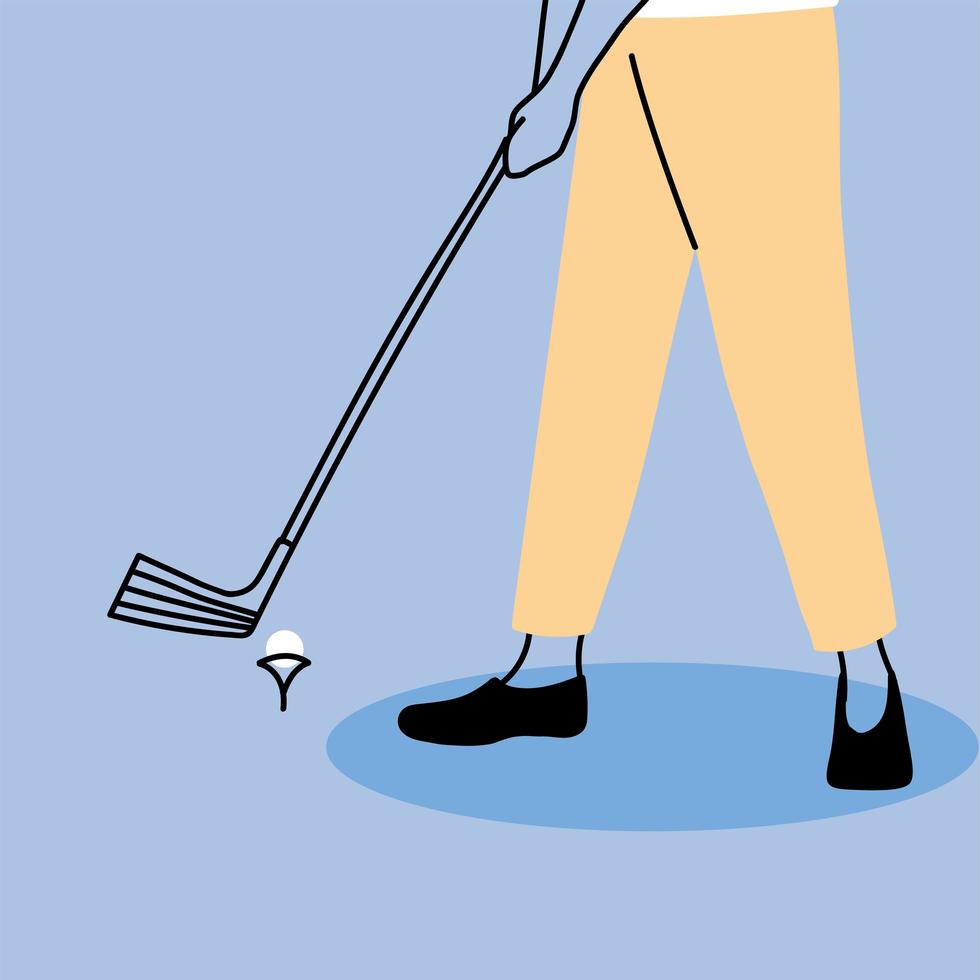 man athletic practicing golf, playing golf vector