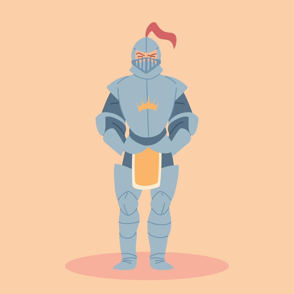 medieval knight in armor, knight costume vector