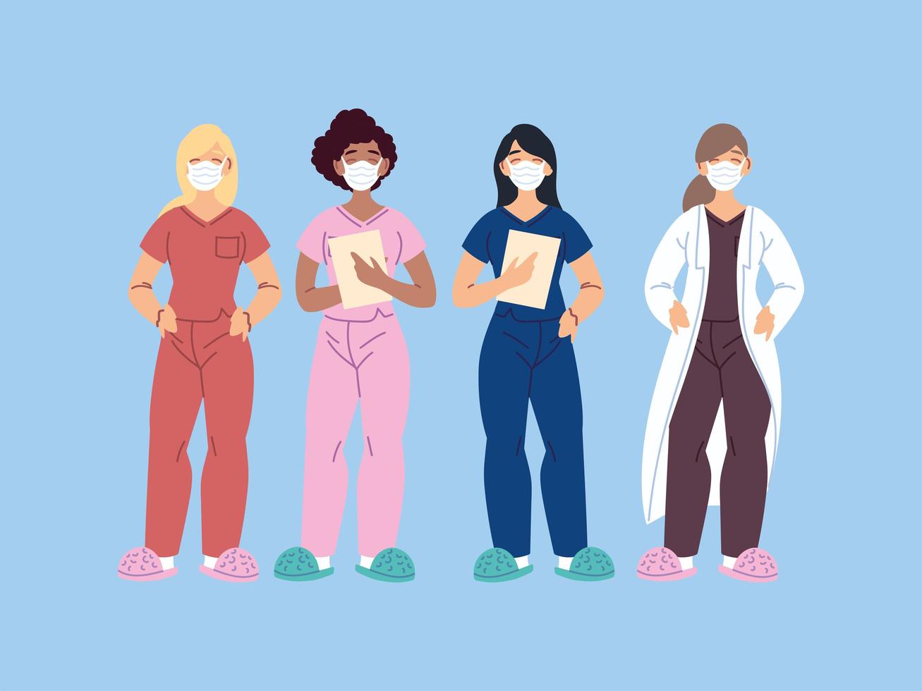 healthcare workers, doctors and nurses vector