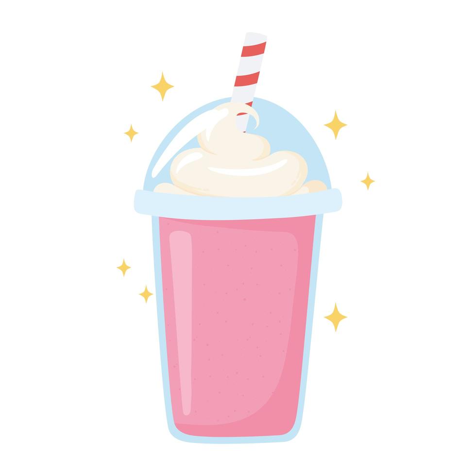 batido de leche fresco, icono de dibujos animados de productos lácteos vector