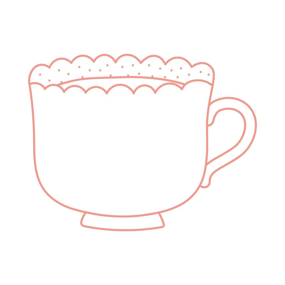 tea and coffee ceramic cup icon line style vector