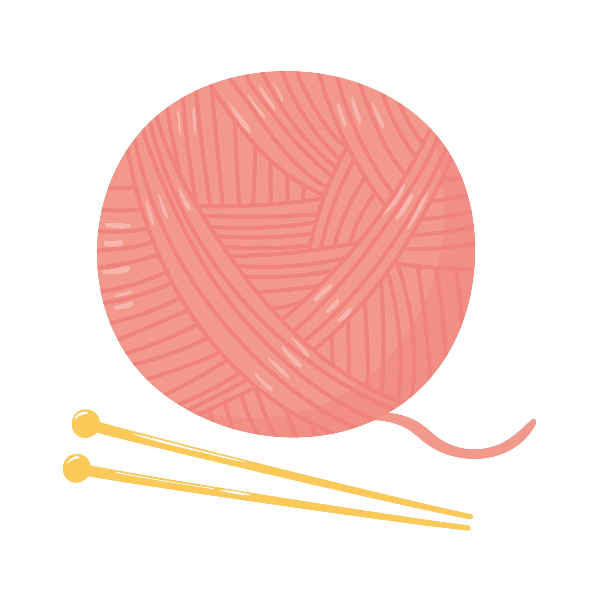 needlework wool ball and needles on white background 2686376 Vector Art ...