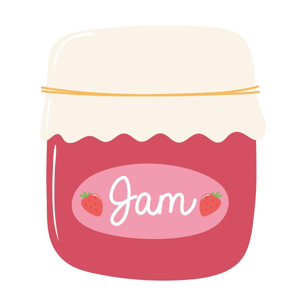 breakfast fruit jam, appetizing delicious food, icon flat on white background vector