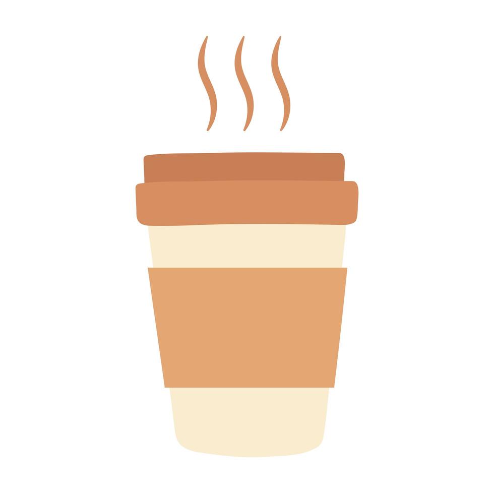 breakfast takeaway coffee cup, appetizing delicious food, icon flat on white background vector