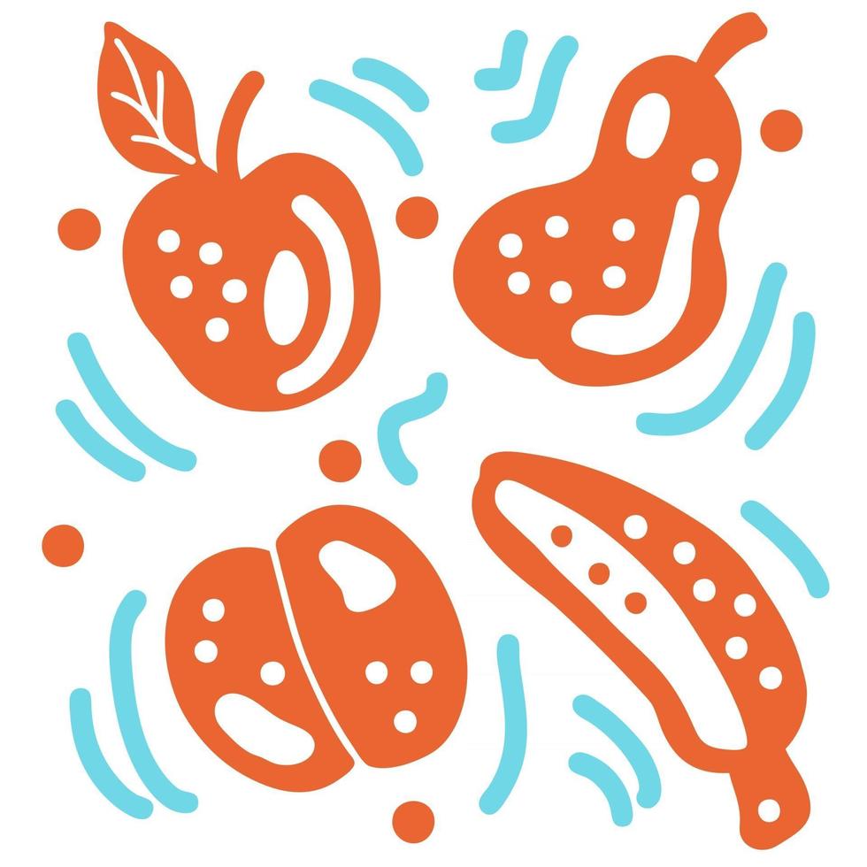 Simple doodle pattern of fruits vector