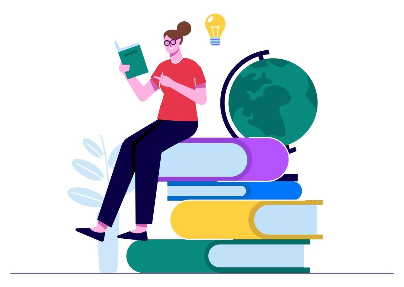 Improve Yourself by Reading Books vector