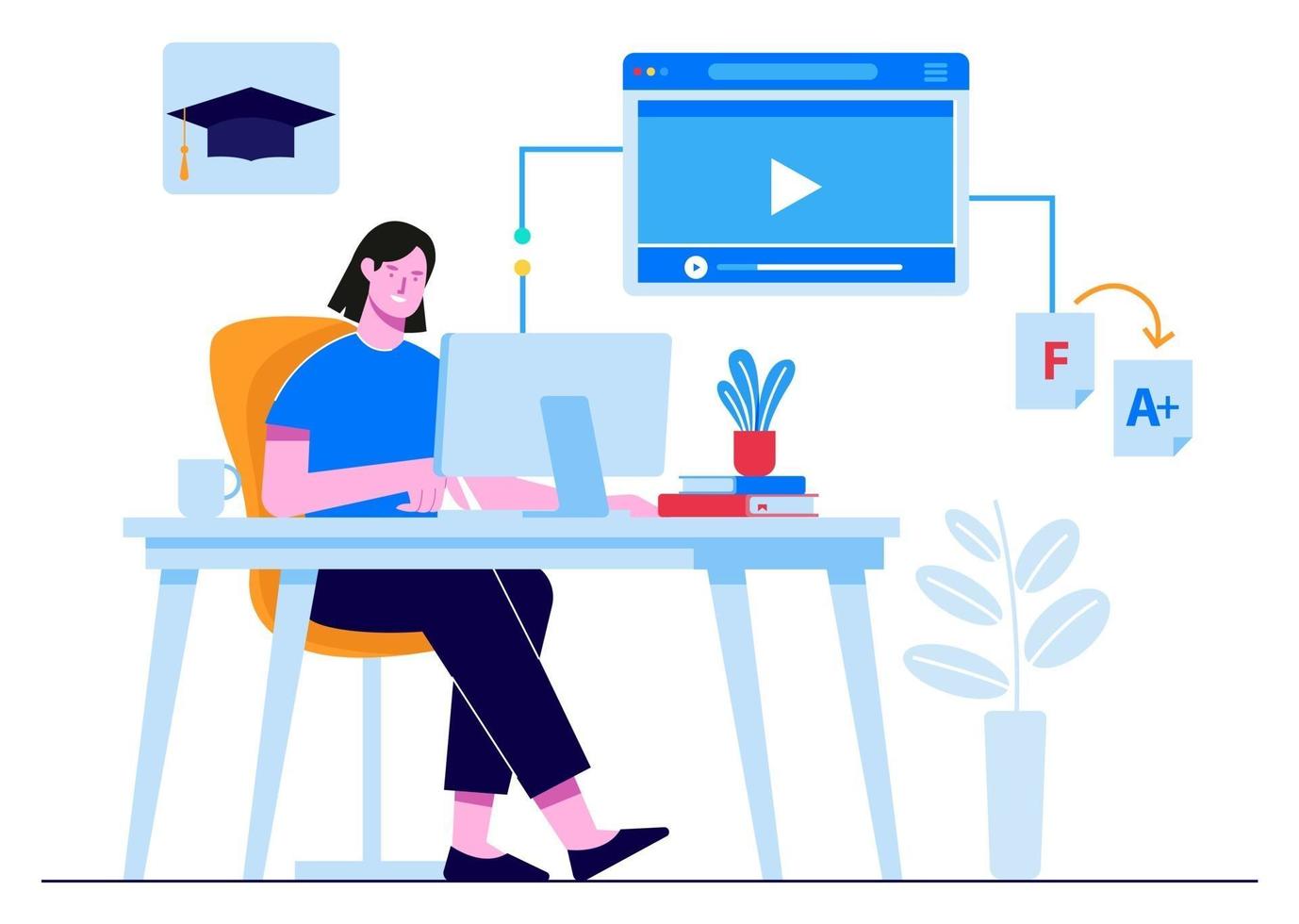 Internet Online Tutoring vector