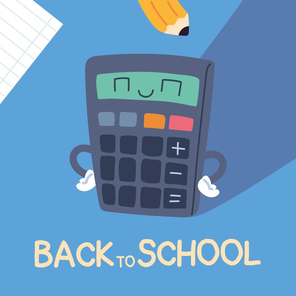 back to school banner, colorful back to school template, calculator vector