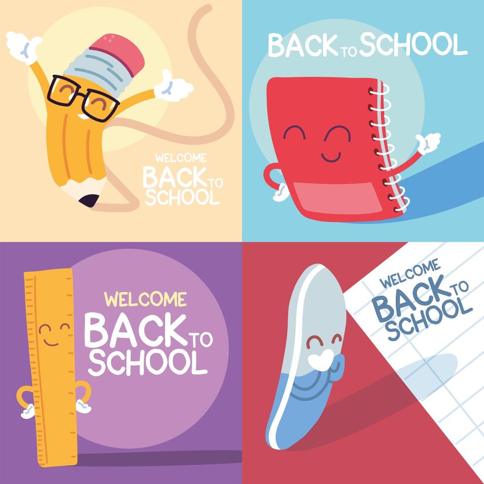 set of banners back to school vector