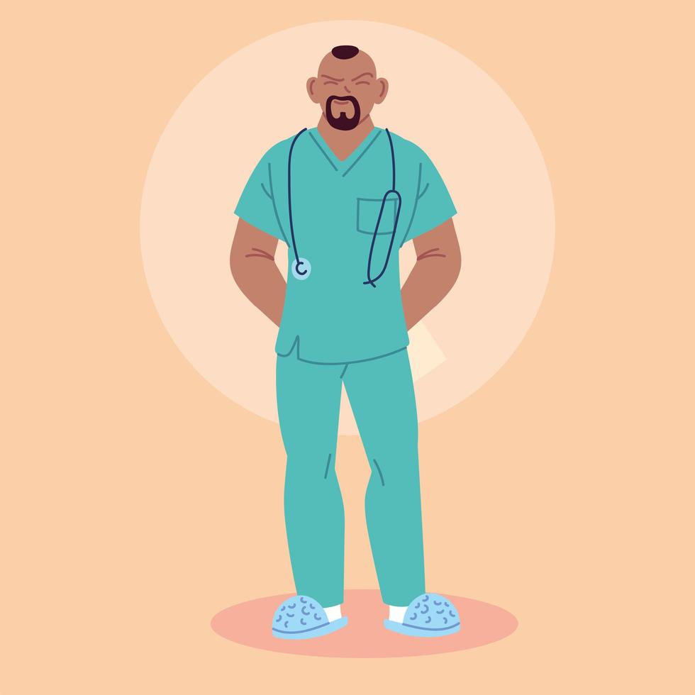 male nurse in uniform, health worker vector