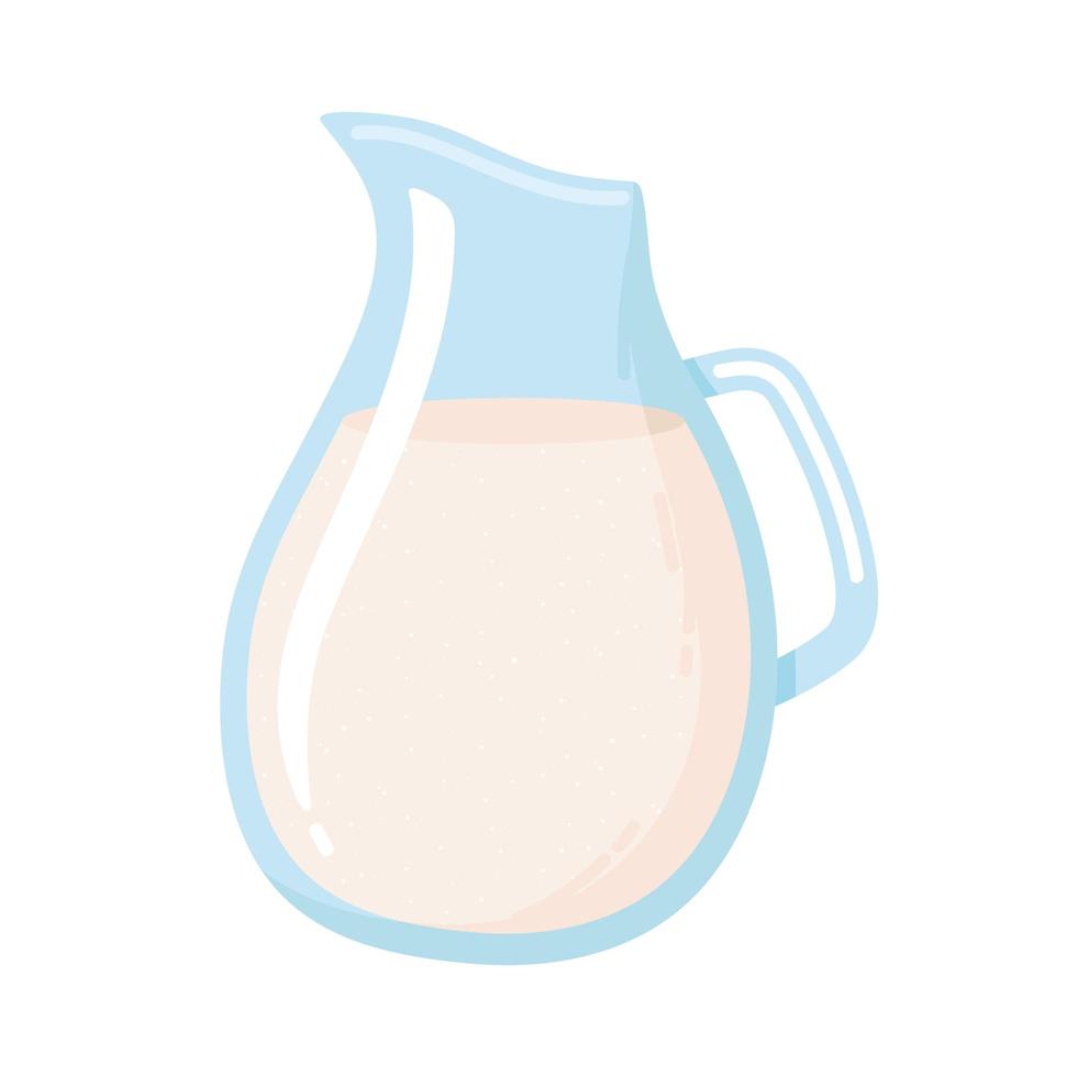 pitcher with fresh milk dairy product cartoon icon vector