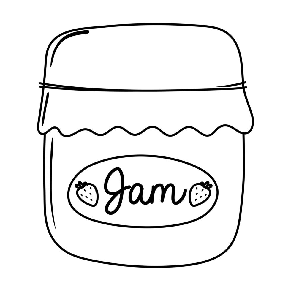 breakfast fruit jam, appetizing delicious food, icon line style vector