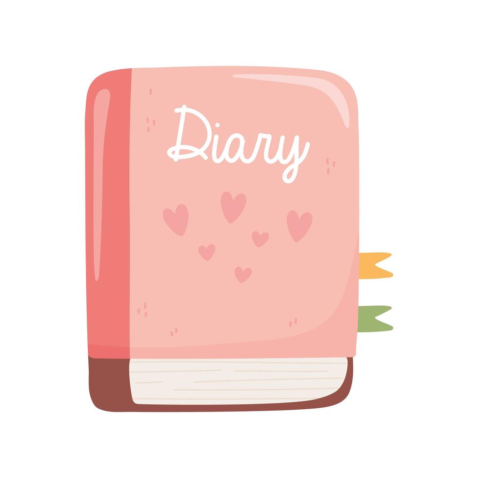 diary book cartoon hygge style vector