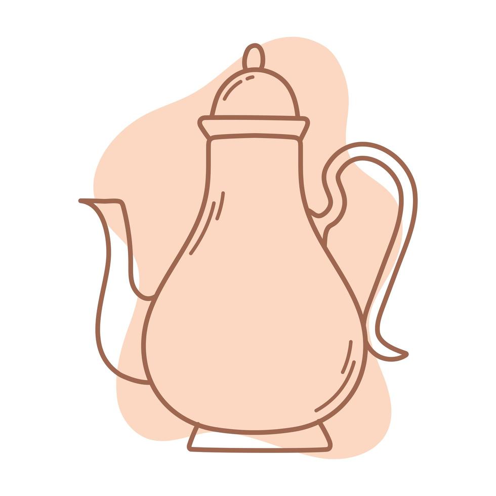 ceramic teapot utensil icon line and fill vector