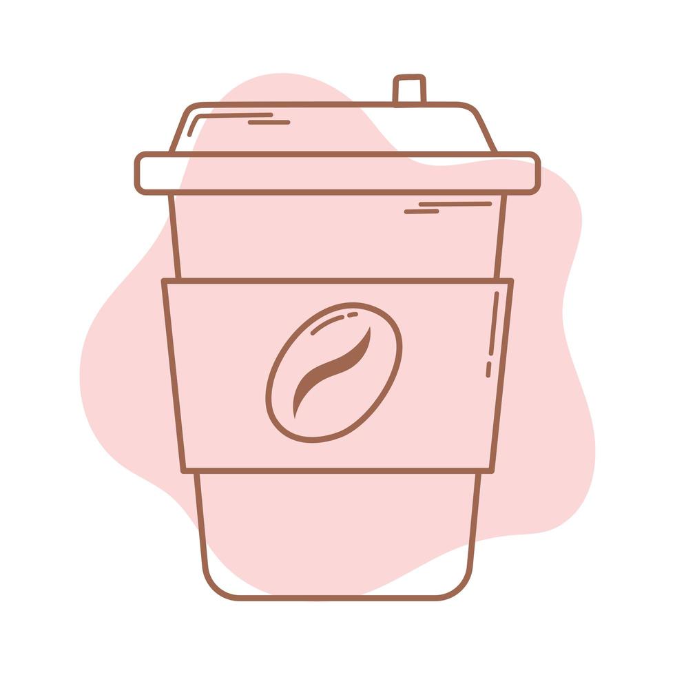 coffee takeaway cup icon line and fill vector