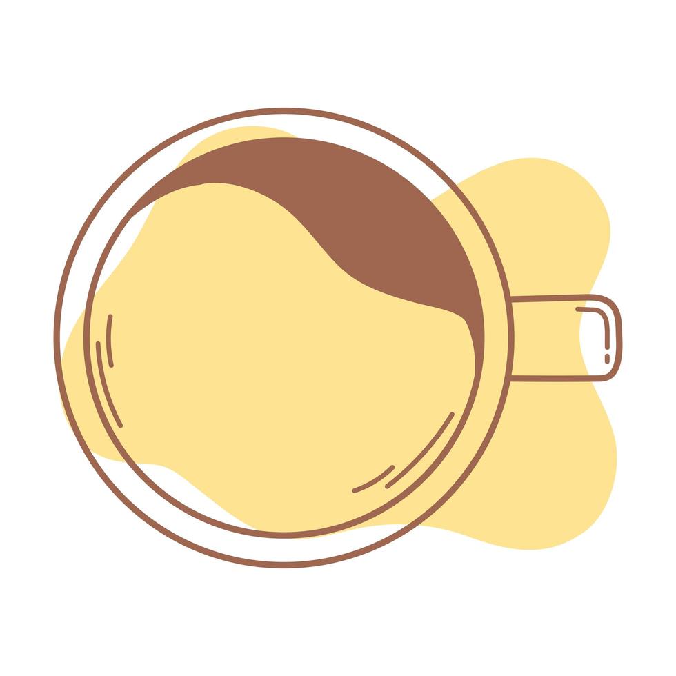 top view coffee cup beverage icon line and fill vector