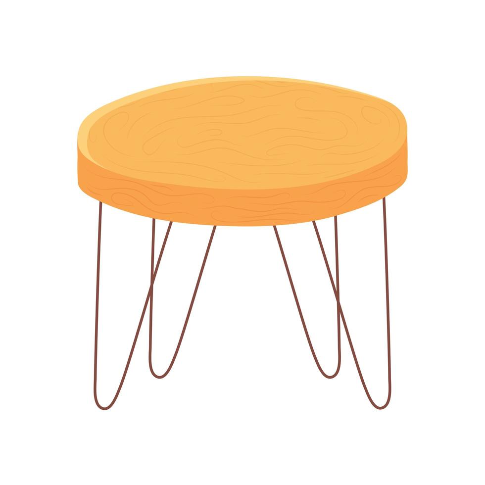round table furniture cartoon hygge style vector