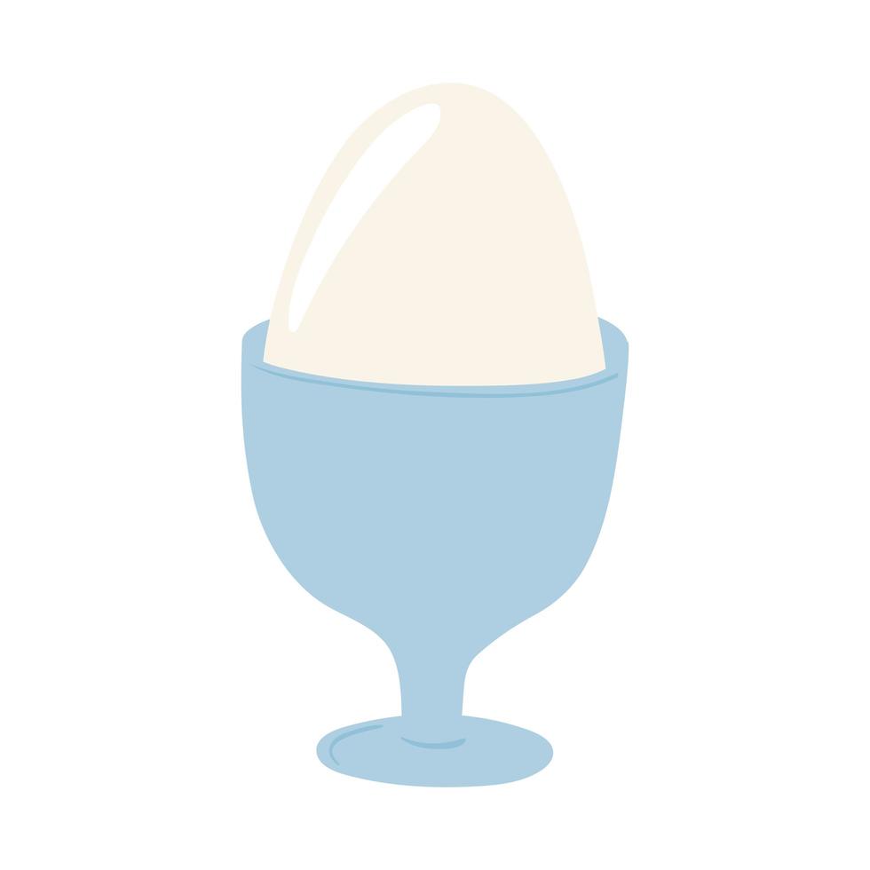 breakfast boiled egg appetizing delicious food, icon flat on white background vector