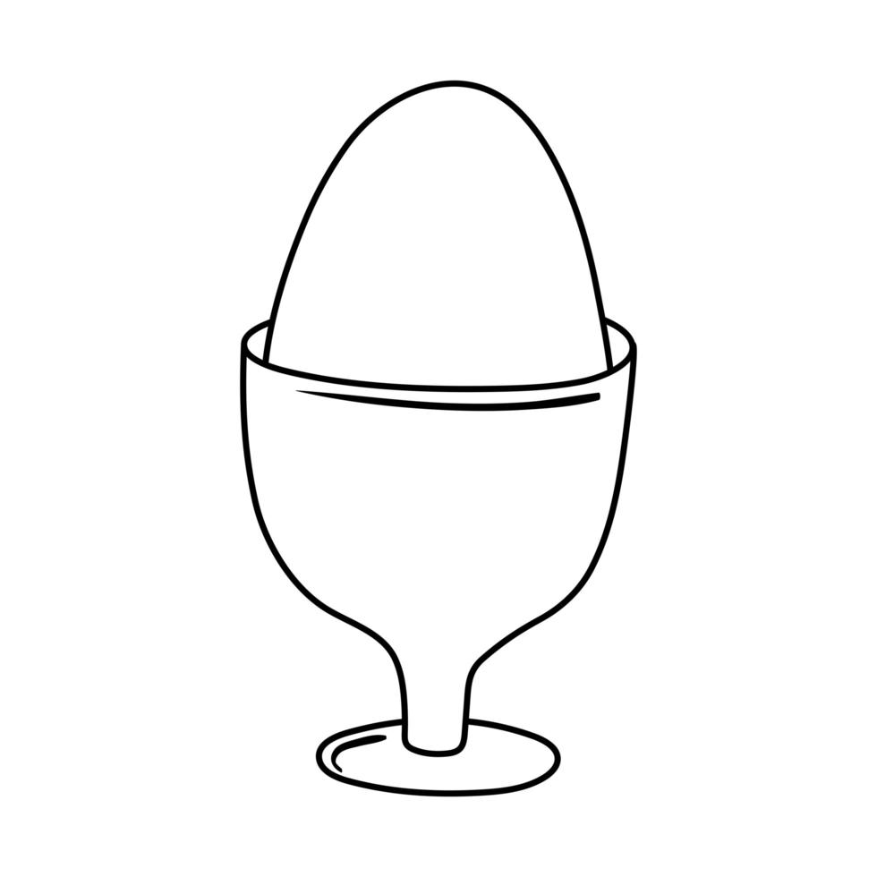 breakfast boiled egg appetizing delicious food, icon line style vector