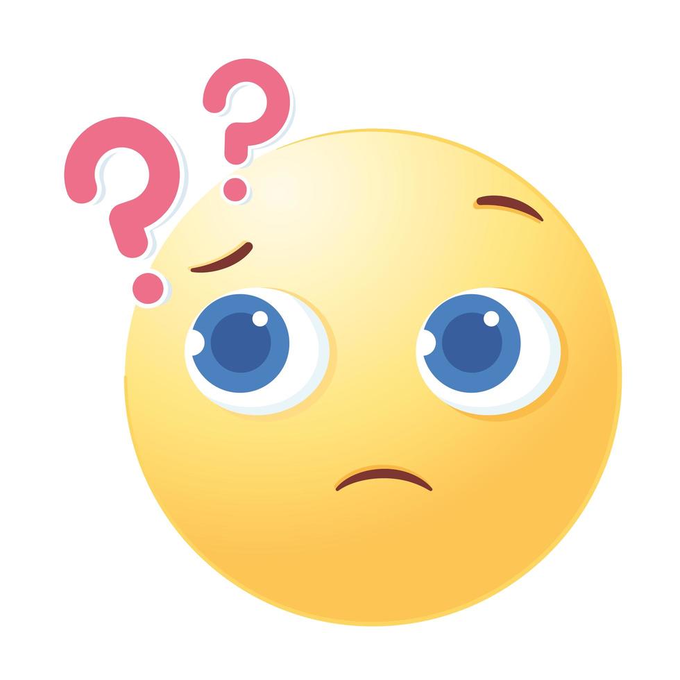 social media emoji with question marks vector