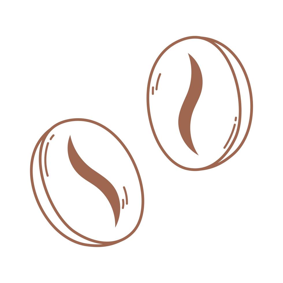icono de frescura de granos de café en línea marrón vector