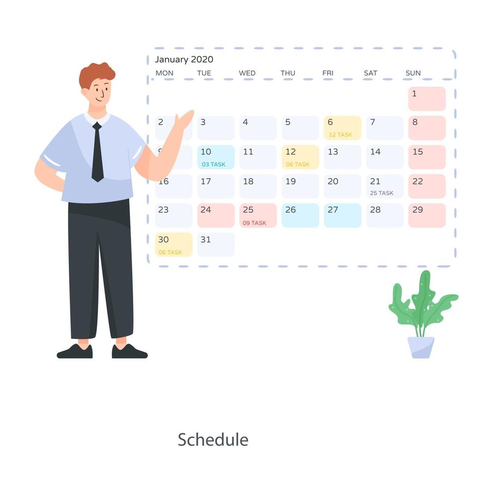 diseño de calendario de programación vector