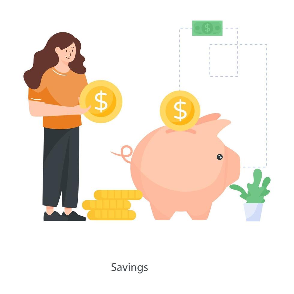 Savings And Piggy Bank vector