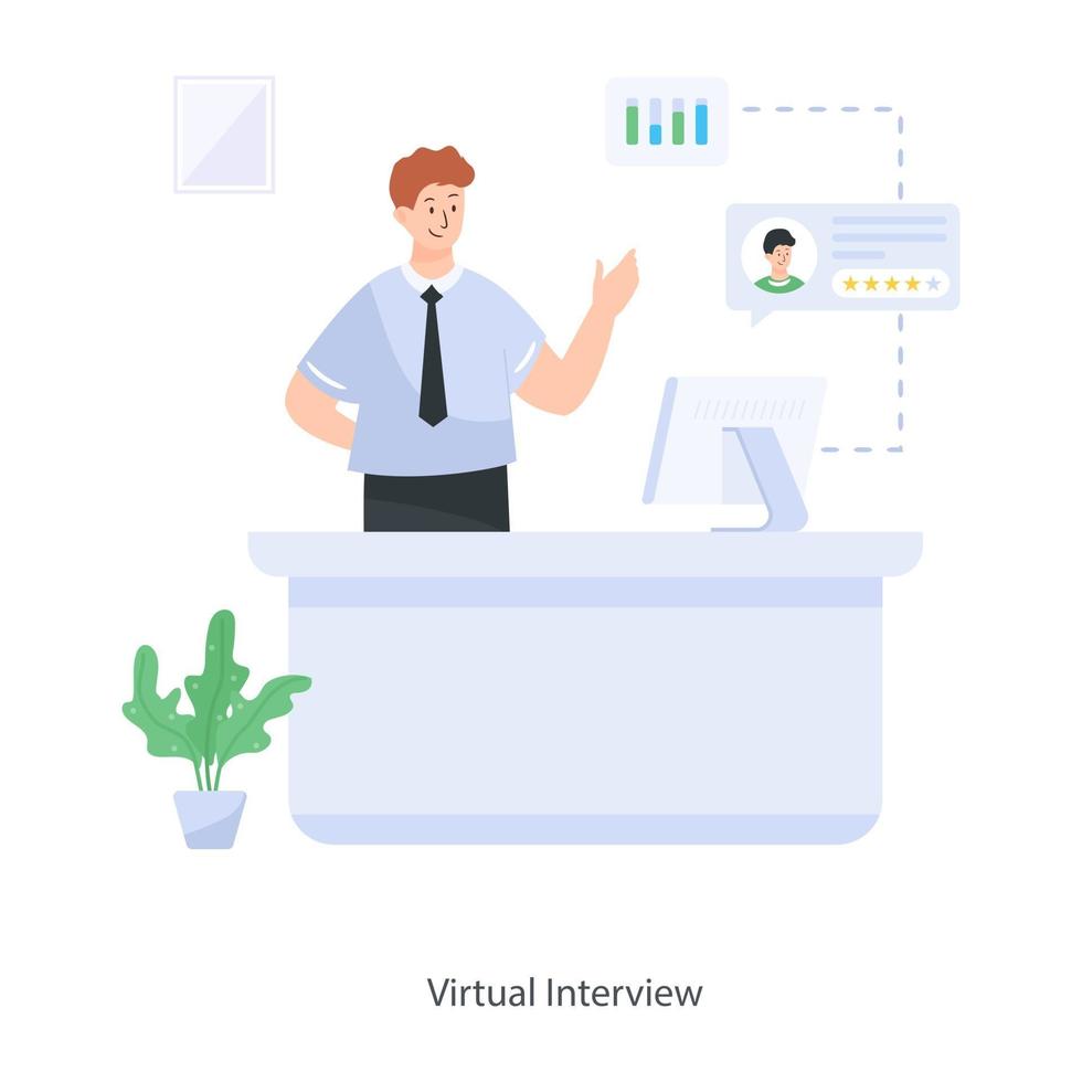 Virtual and conceptual  Interview vector